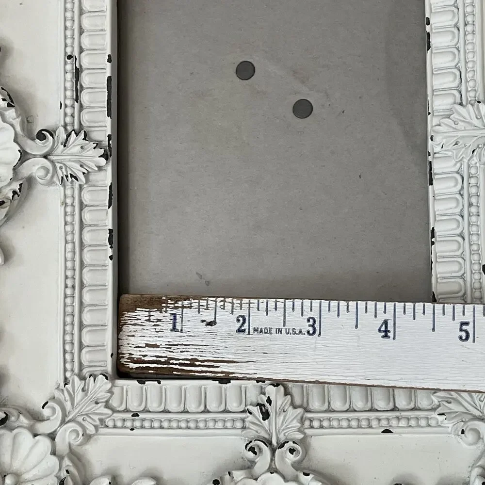 White Ornate Picture Frame 4.5 x 6.5 in Heavily Distressed Baroque Hobby Lobby